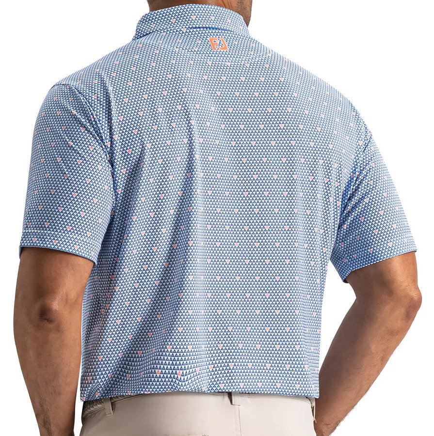FootJoy Order Geometric Lisle męskie polo, white/riviera/peach