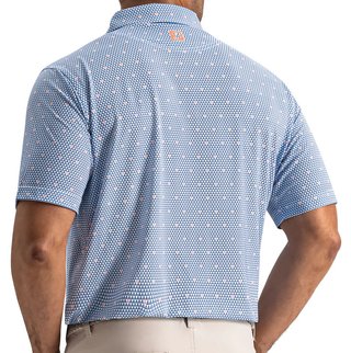 FootJoy Order Geometric Lisle męskie polo, white/riviera/peach