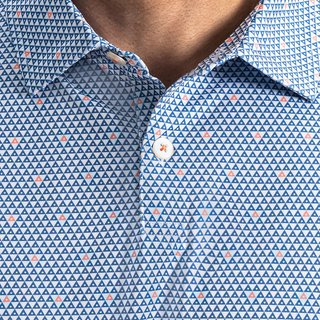 FootJoy Order Geometric Lisle męskie polo, white/riviera/peach
