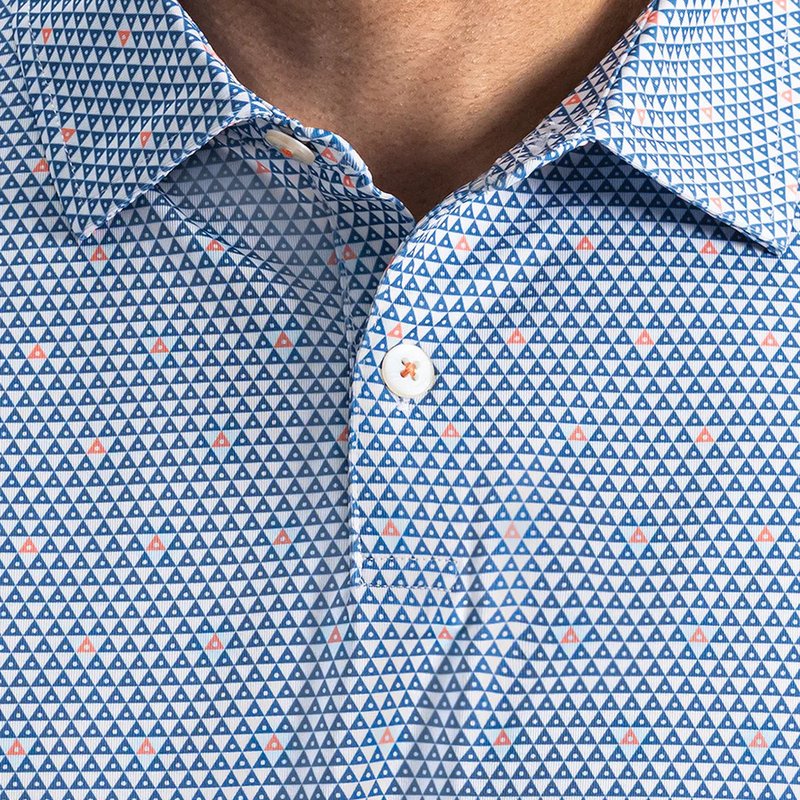 FootJoy Order Geometric Lisle męskie polo, white/riviera/peach