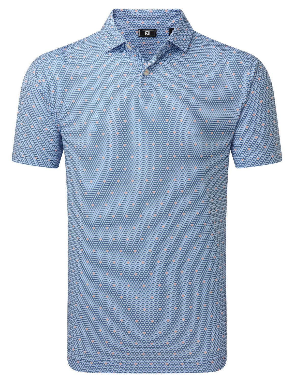 FootJoy Order Geometric Lisle męskie polo, white/riviera/peach