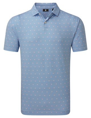 FootJoy Order Geometric Lisle męskie polo, white/riviera/peach