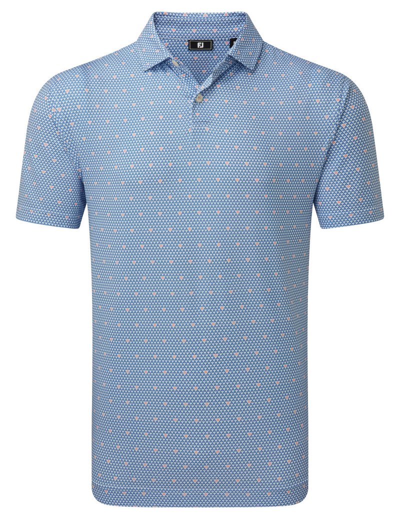 FootJoy Order Geometric Lisle męskie polo, white/riviera/peach