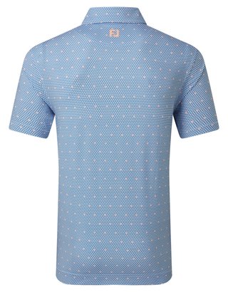 FootJoy Order Geometric Lisle męskie polo, white/riviera/peach