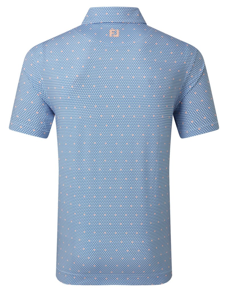 FootJoy Order Geometric Lisle męskie polo, white/riviera/peach