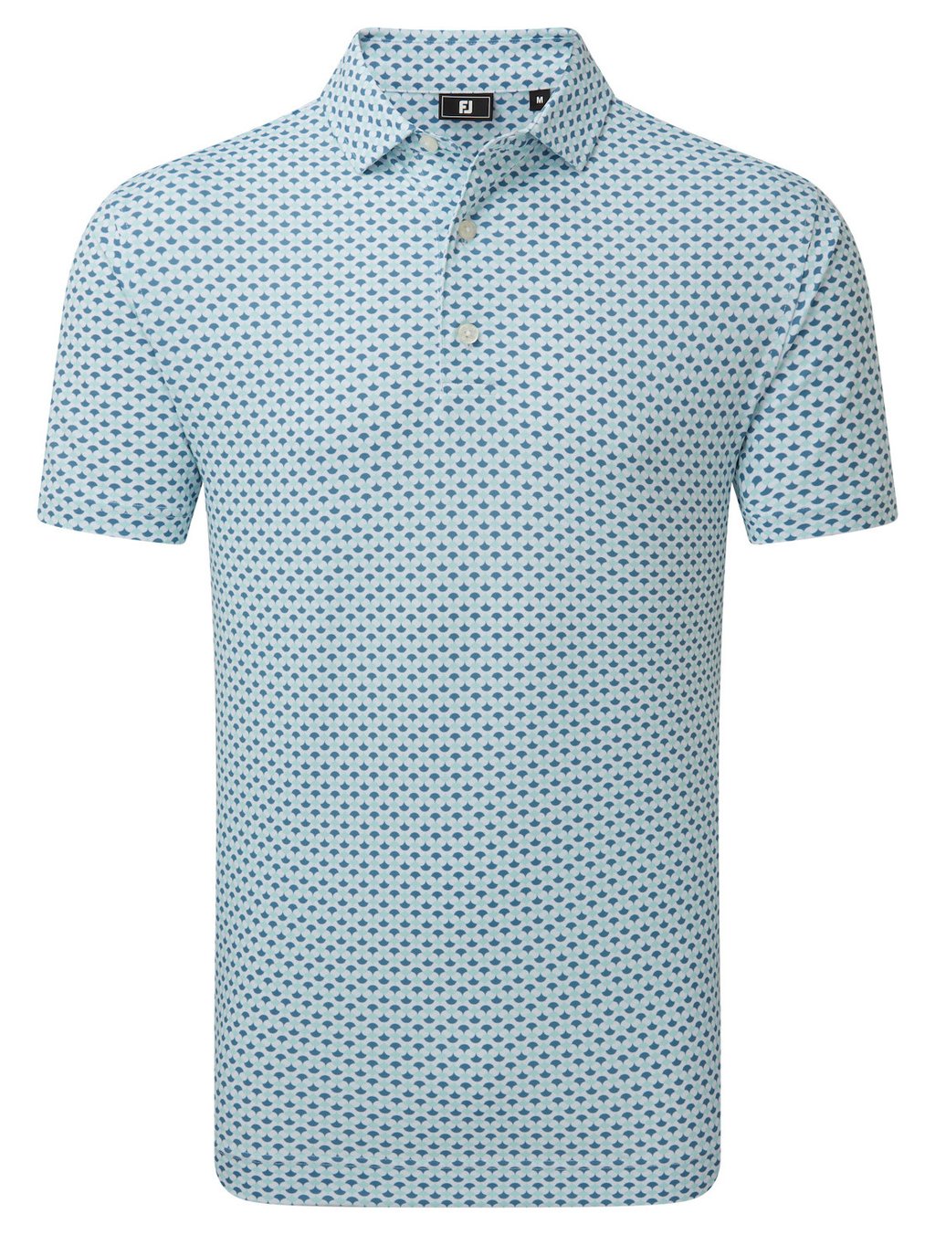 FootJoy Ginko Geo Pique męskie polo, white/mint julep/winward blue