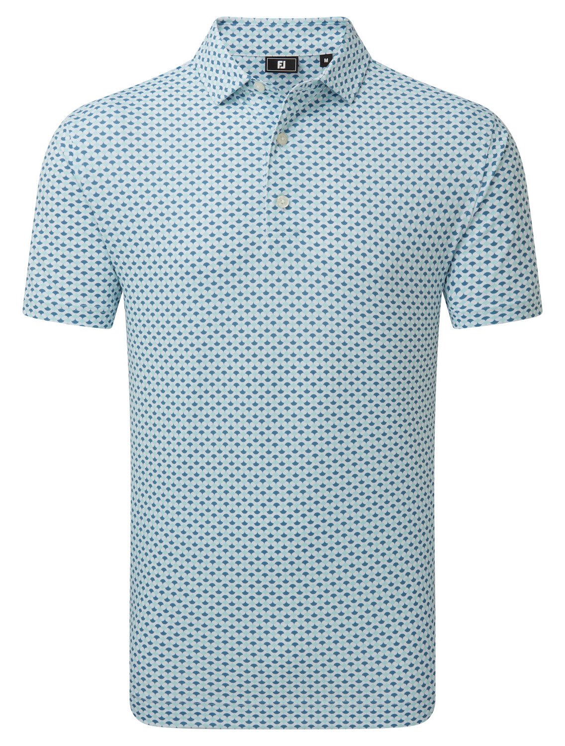 FootJoy Ginko Geo Pique męskie polo, white/mint julep/winward blue
