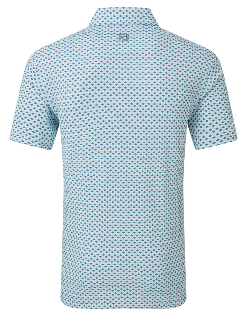 FootJoy Ginko Geo Pique męskie polo, white/mint julep/winward blue