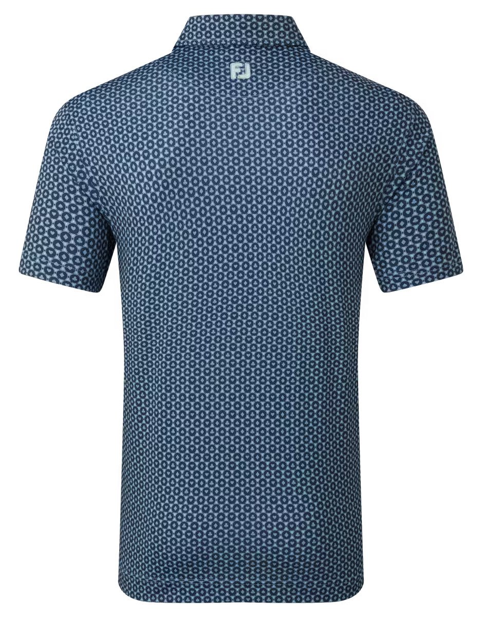 FootJoy Vegas Marker Lisle męskie polo, mint julep/navy/wiward blue