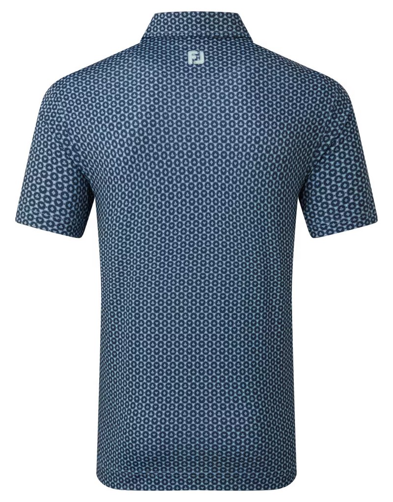 FootJoy Vegas Marker Lisle męskie polo, mint julep/navy/wiward blue