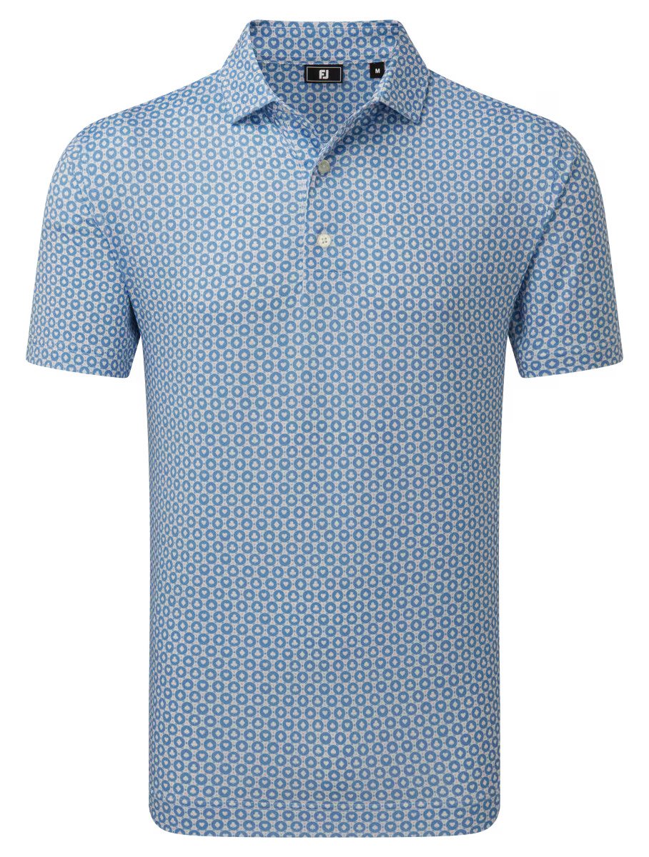 FootJoy Vegas Marker Lisle męskie polo, white/riviera/peach