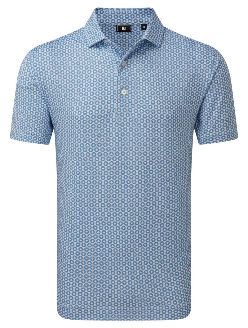 FootJoy Vegas Marker Lisle męskie polo, white/riviera/peach
