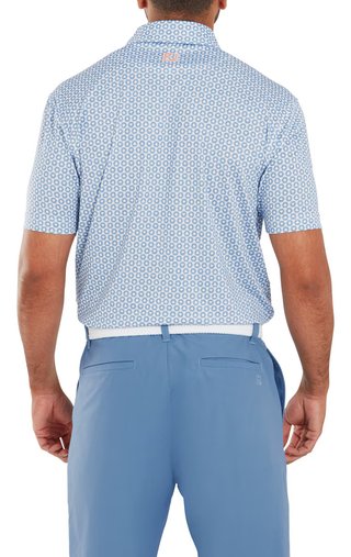 FootJoy Vegas Marker Lisle męskie polo, white/riviera/peach