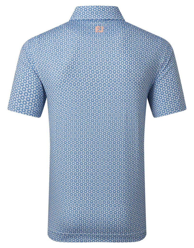 FootJoy Vegas Marker Lisle męskie polo, white/riviera/peach