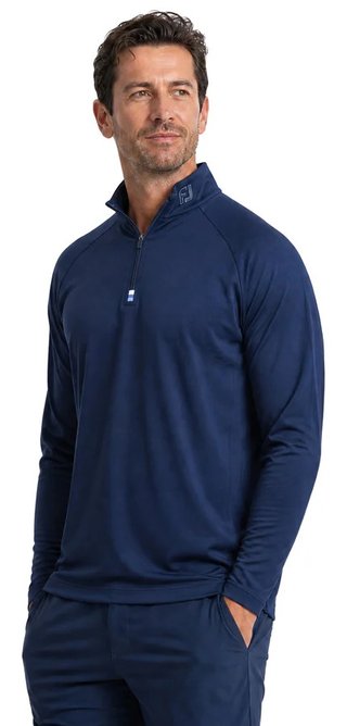 FootJoy Raglan H Block Chill-Out Midlayer Longsleeves męskie t-shirt, granatowy