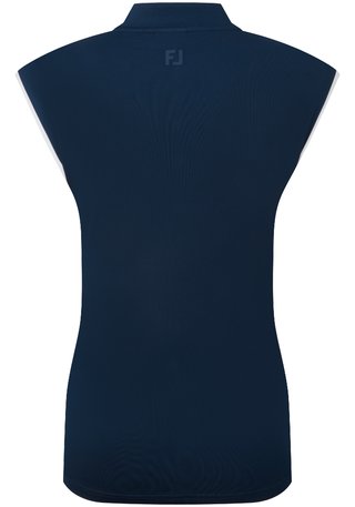 FootJoy Mock Neck Snap Front damskie polo, granatowo/białe