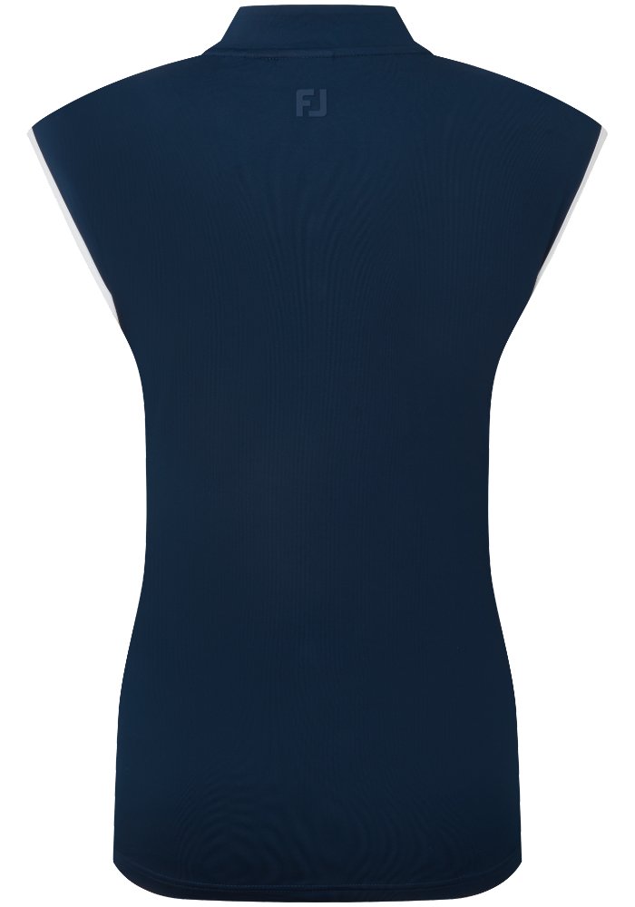 FootJoy Mock Neck Snap Front damskie polo, granatowo/białe