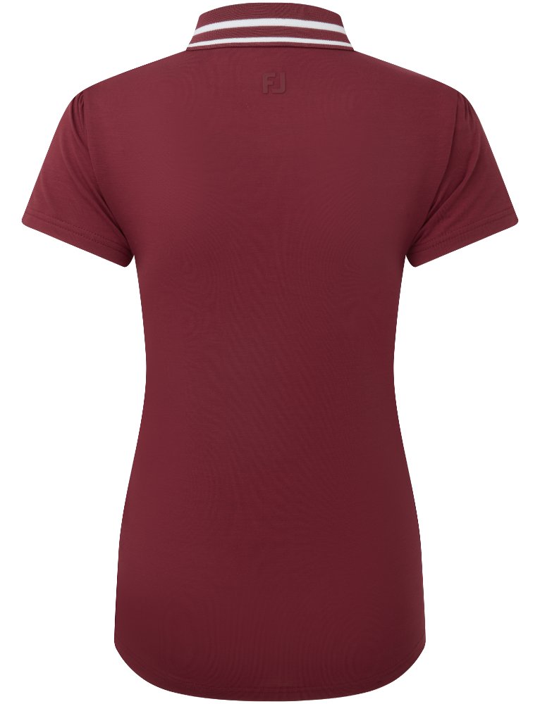 FootJoy Loop Button damskie polo, cranberry/white