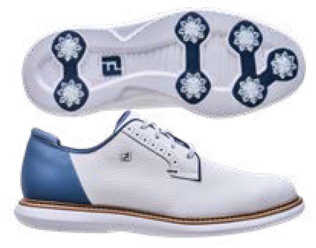 FootJoy FJ Traditions Blucher męskie buty golfowe, white/blue/tan