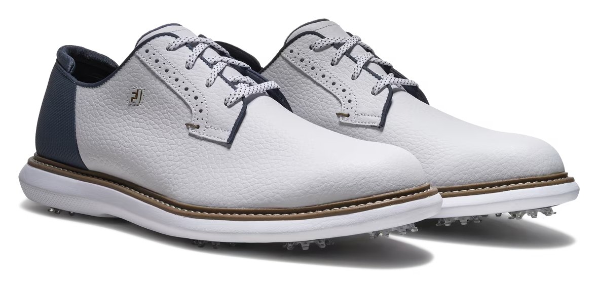 FootJoy FJ Traditions Blucher męskie buty golfowe, white/blue/tan