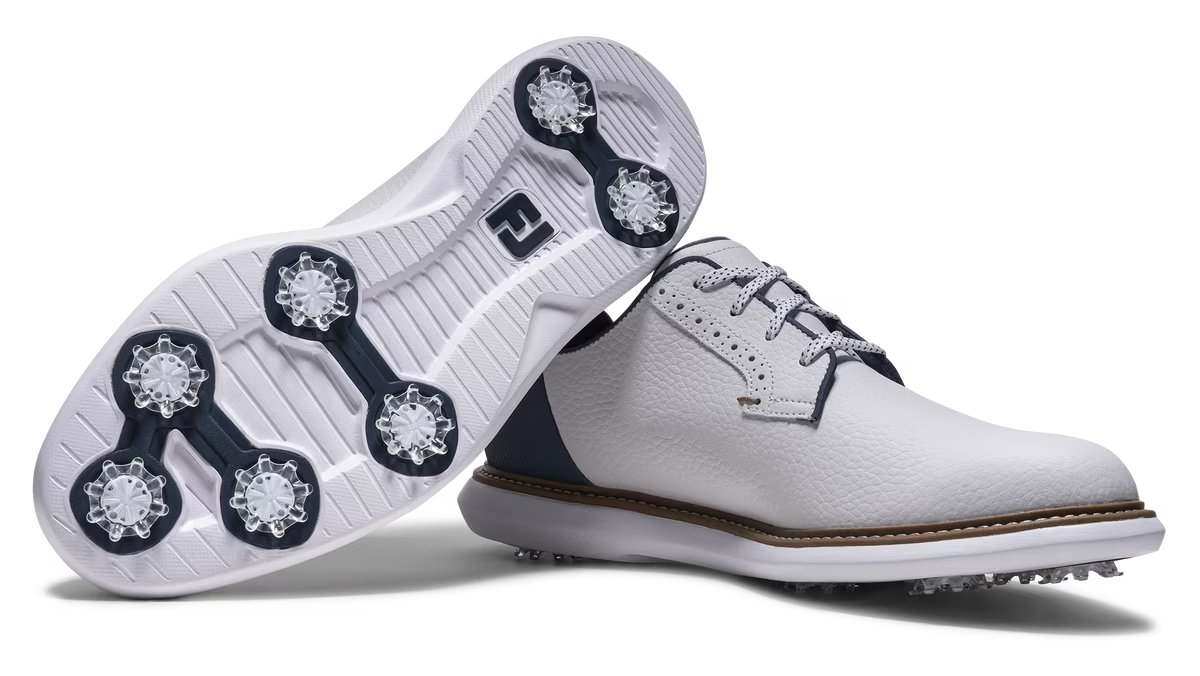 FootJoy FJ Traditions Blucher męskie buty golfowe, white/blue/tan