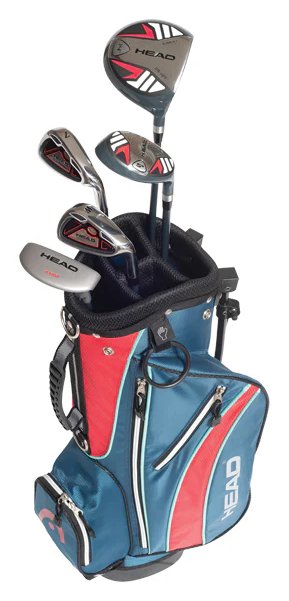 Head 5PC juniorski zestaw golfowy, grafit, +torba stand bag (117-132 cm, 6-8Y), czerwony/niebieski