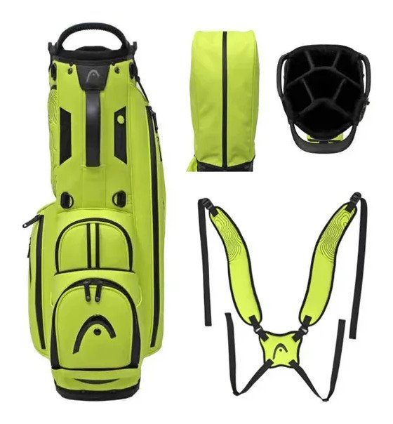 Head Golf PU Leather Premium Logo stand bag, volt yellow/green