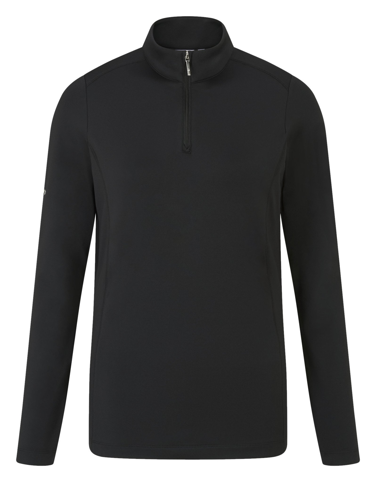 PING Aveline Half Zip damska koszulka z długim rękawem, czarna