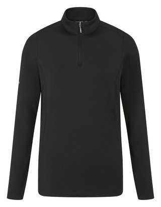 PING Aveline Half Zip damska koszulka z długim rękawem, czarna