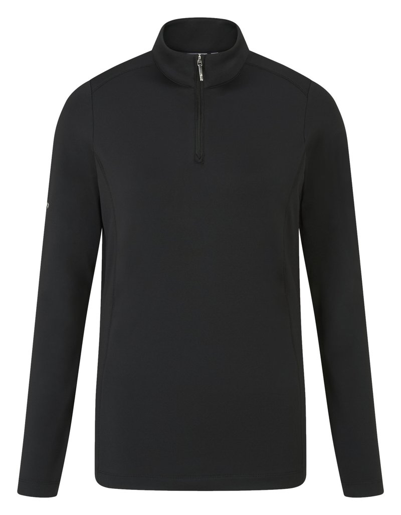 PING Aveline Half Zip damska koszulka z długim rękawem, czarna