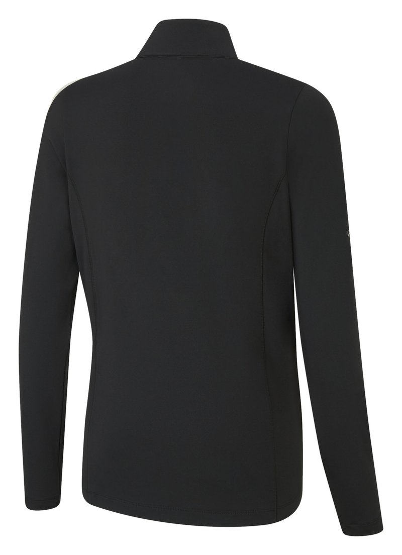 PING Aveline Half Zip damska koszulka z długim rękawem, czarna