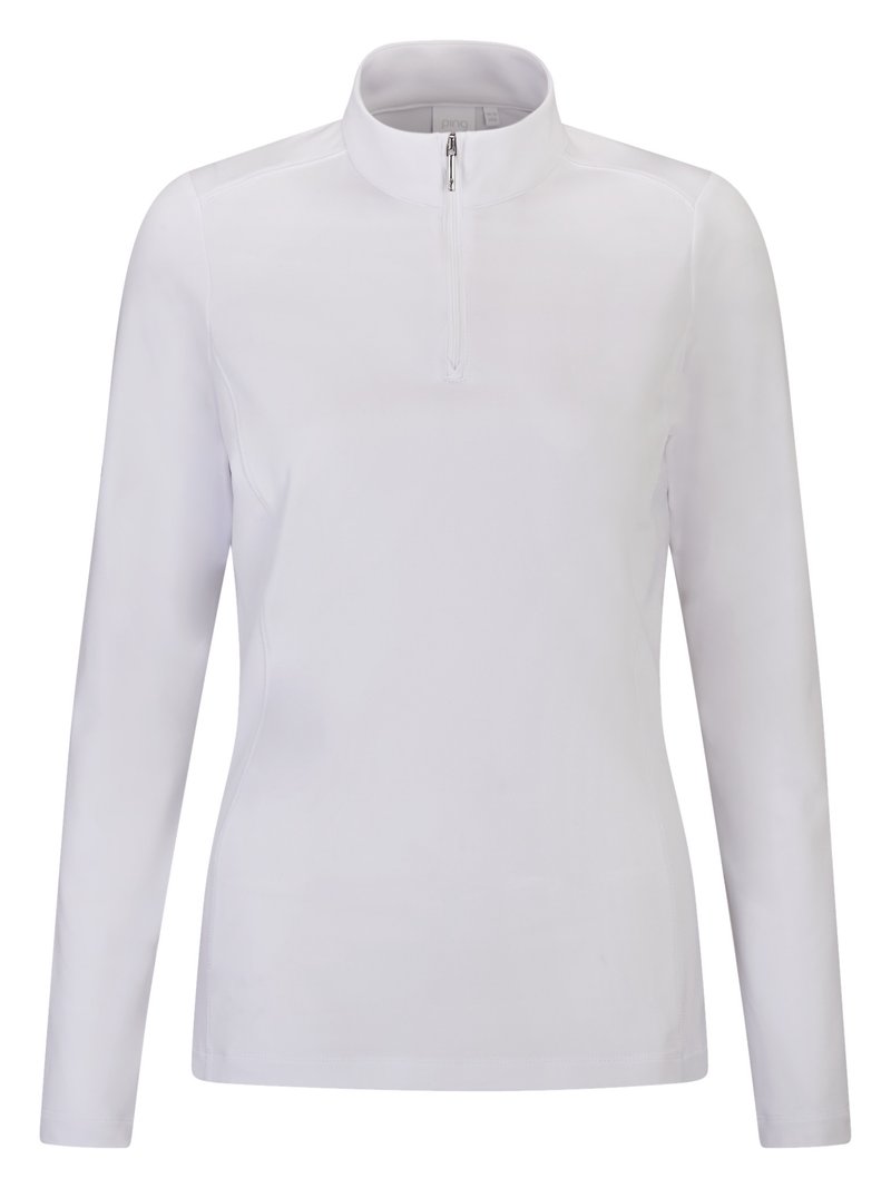 PING Aveline Half Zip damska koszulka z długim rękawem, biała