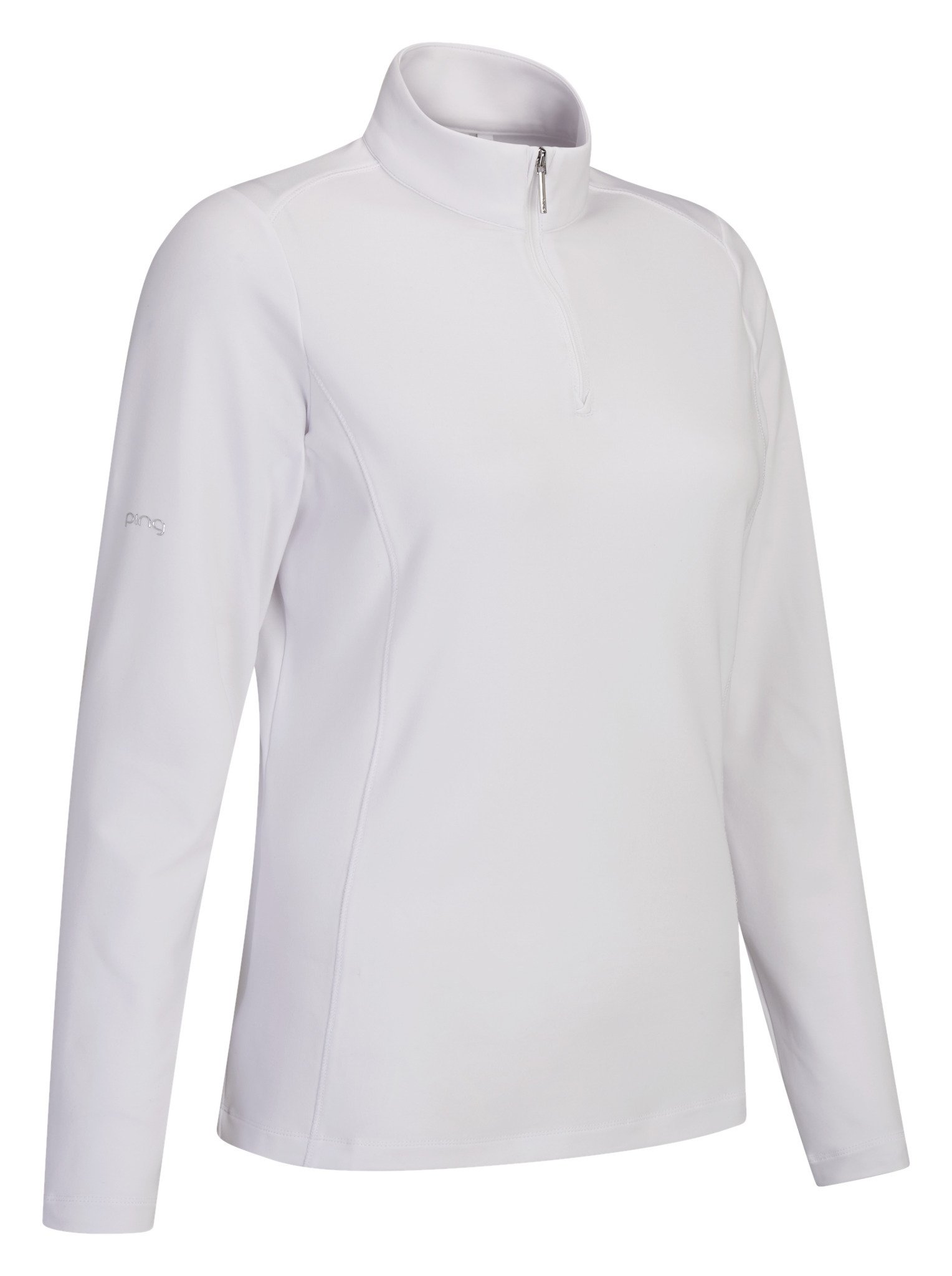 PING Aveline Half Zip damska koszulka z długim rękawem, biała