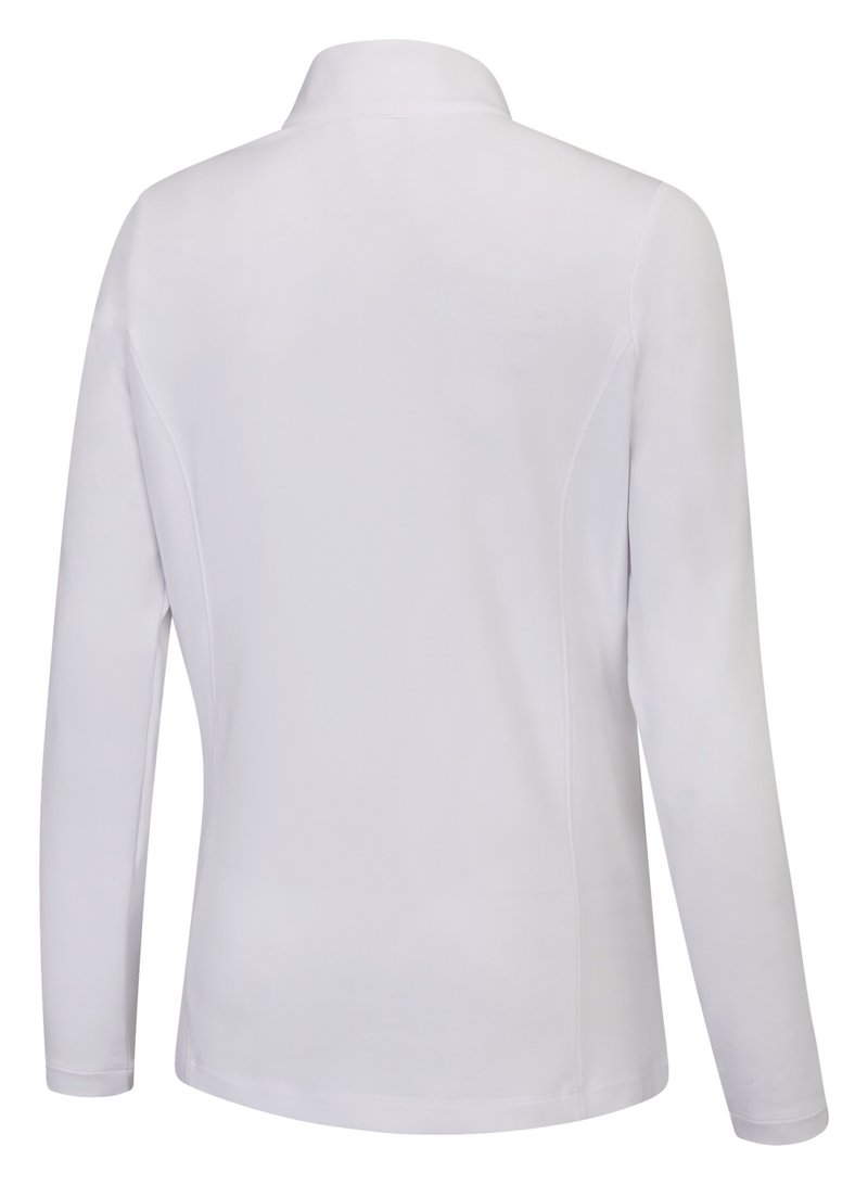 PING Aveline Half Zip damska koszulka z długim rękawem, biała