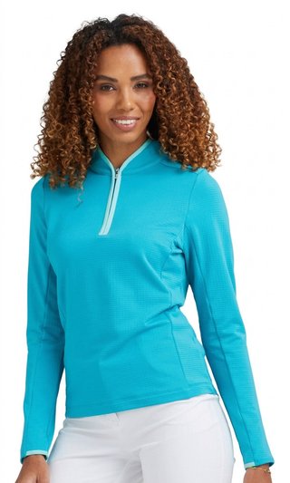 PING Abigale Performance Fleece damska bluza, turkusowa
