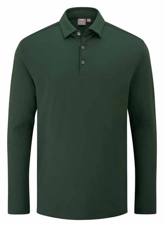 PING Demitri Longsleeve męskie polo, gorse green