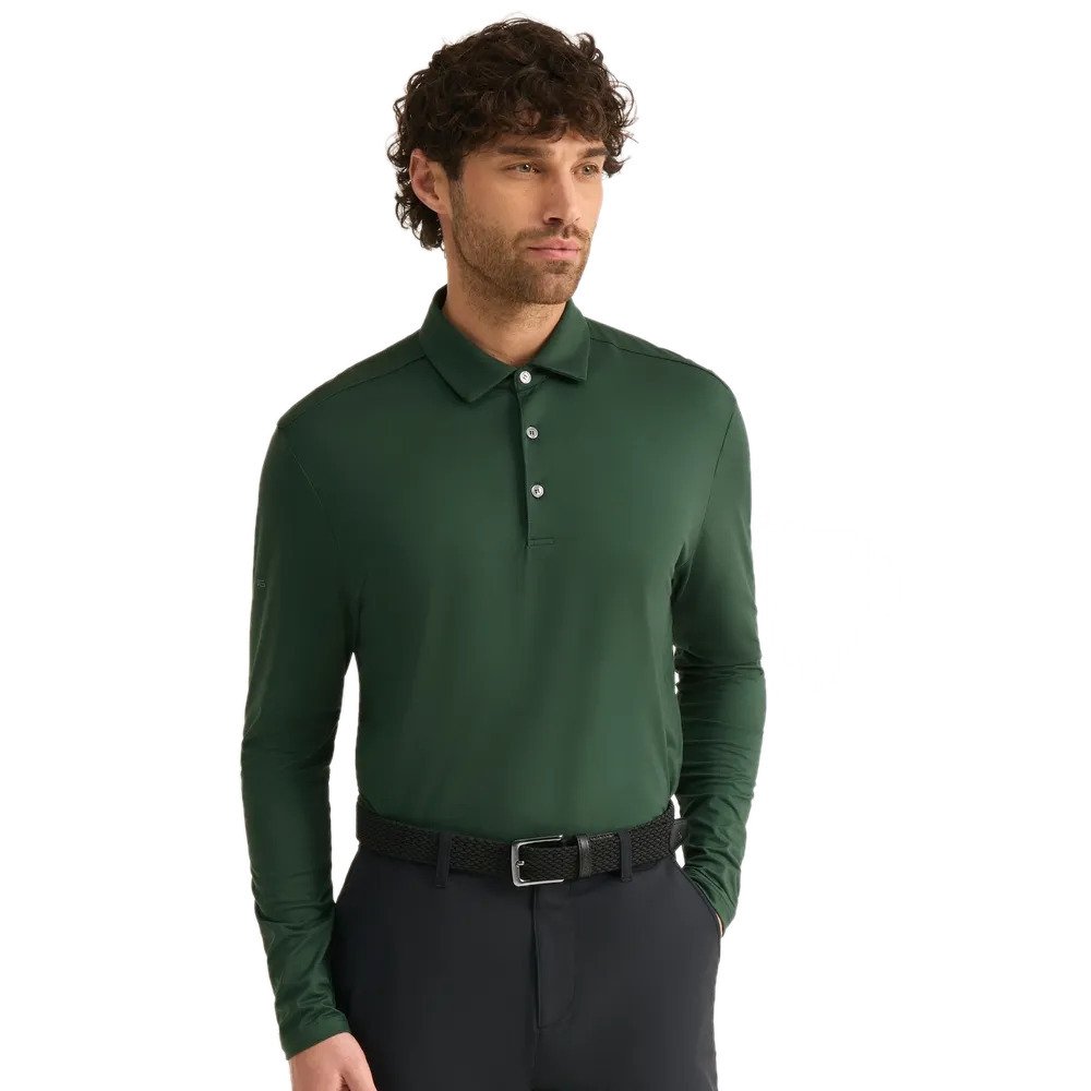 PING Demitri Longsleeve męskie polo, gorse green