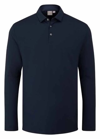 PING Demitri Longsleeve męskie polo, granatowe