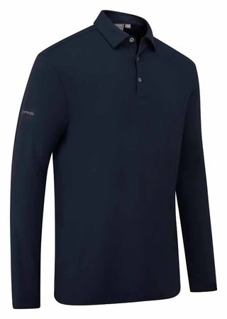 PING Demitri Longsleeve męskie polo, granatowe