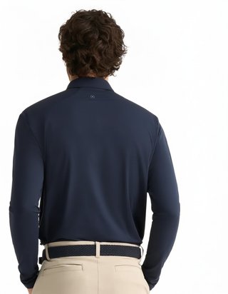 PING Demitri Longsleeve męskie polo, granatowe