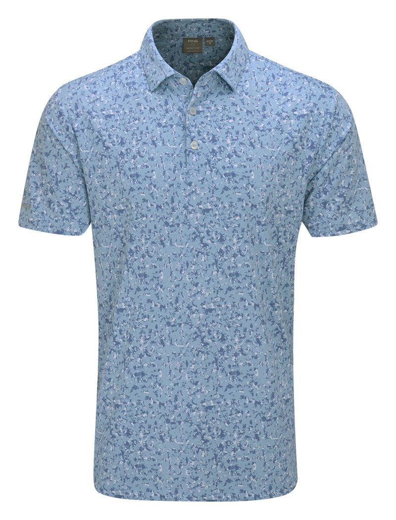PING Gilmore męskie polo, dusty blue multi