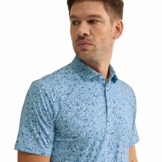 PING Gilmore męskie polo, dusty blue multi