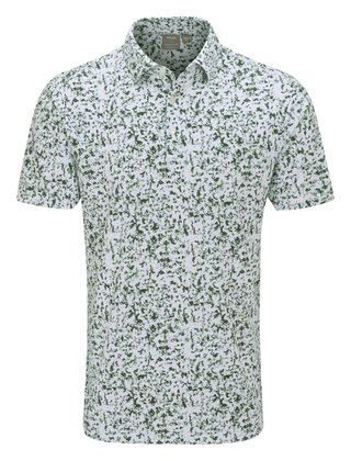 PING Gilmore męskie polo, white/gorse green multi