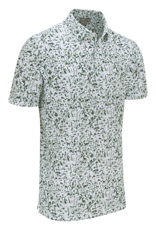PING Gilmore męskie polo, white/gorse green multi