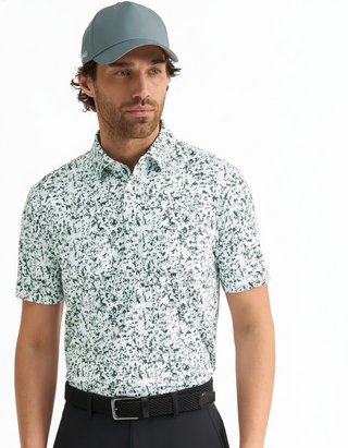 PING Gilmore męskie polo, white/gorse green multi