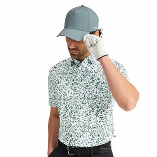 PING Gilmore męskie polo, white/gorse green multi
