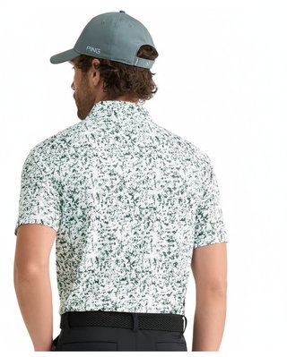 PING Gilmore męskie polo, white/gorse green multi