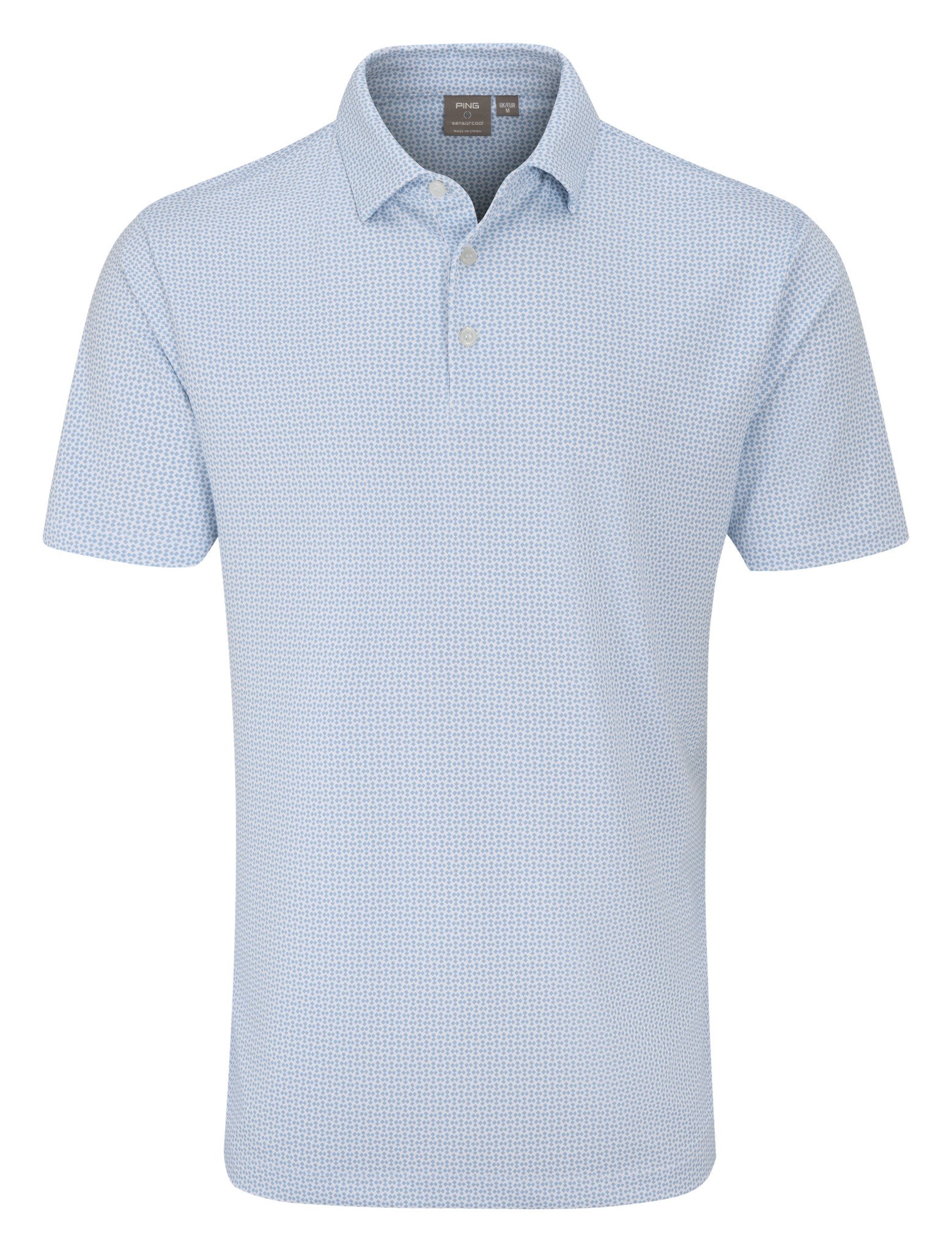 PING Gilmore męskie polo, white/dusty blue