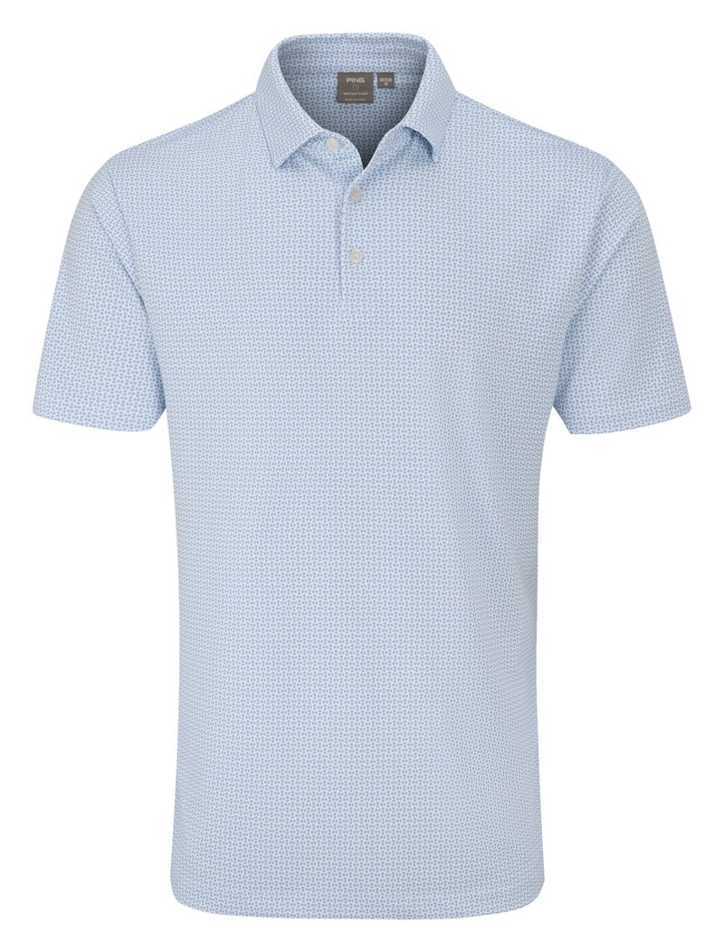 PING Gilmore męskie polo, white/dusty blue