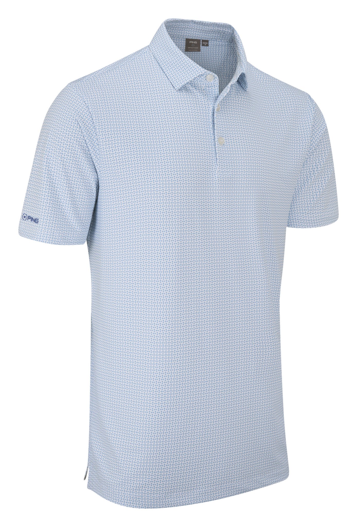 PING Gilmore męskie polo, white/dusty blue
